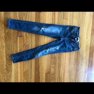 Mud ripped jeans legging